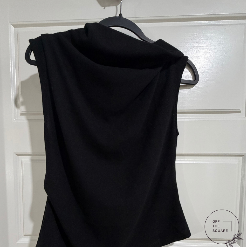 Black High Neck Sleeveless Top