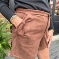 THML - Brown Suede Shorts w Bow