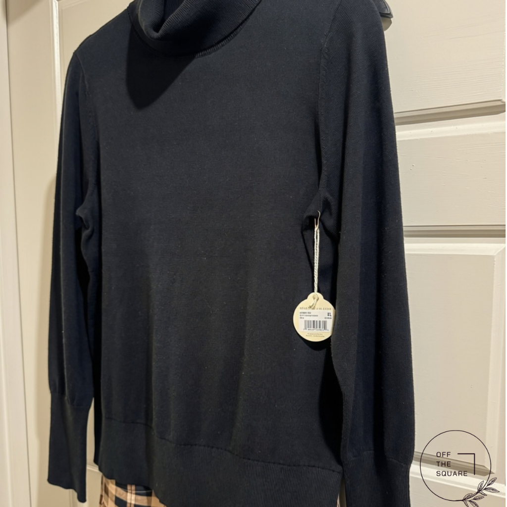 Spartina 449 Avril Black Turtleneck Sweater