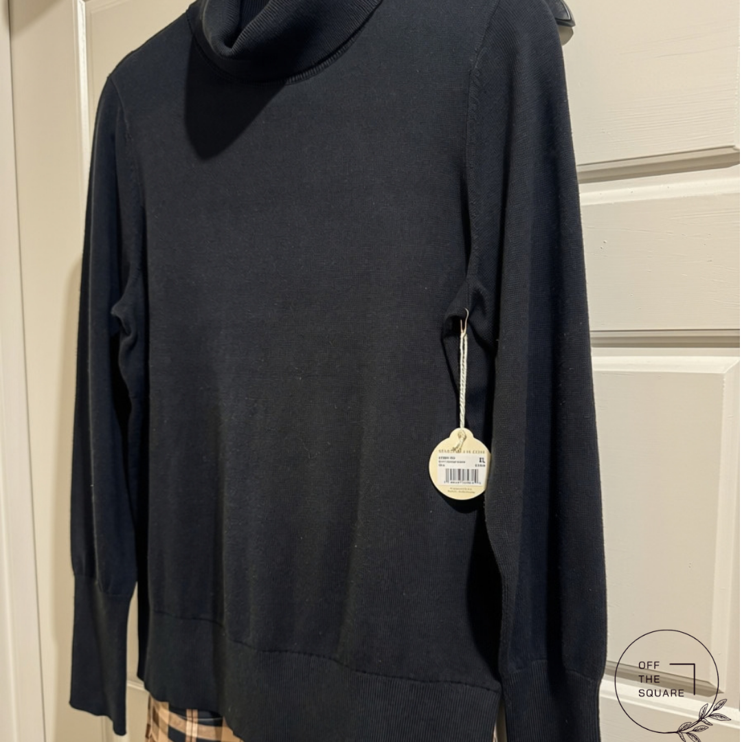Spartina 449 Avril Black Turtleneck Sweater