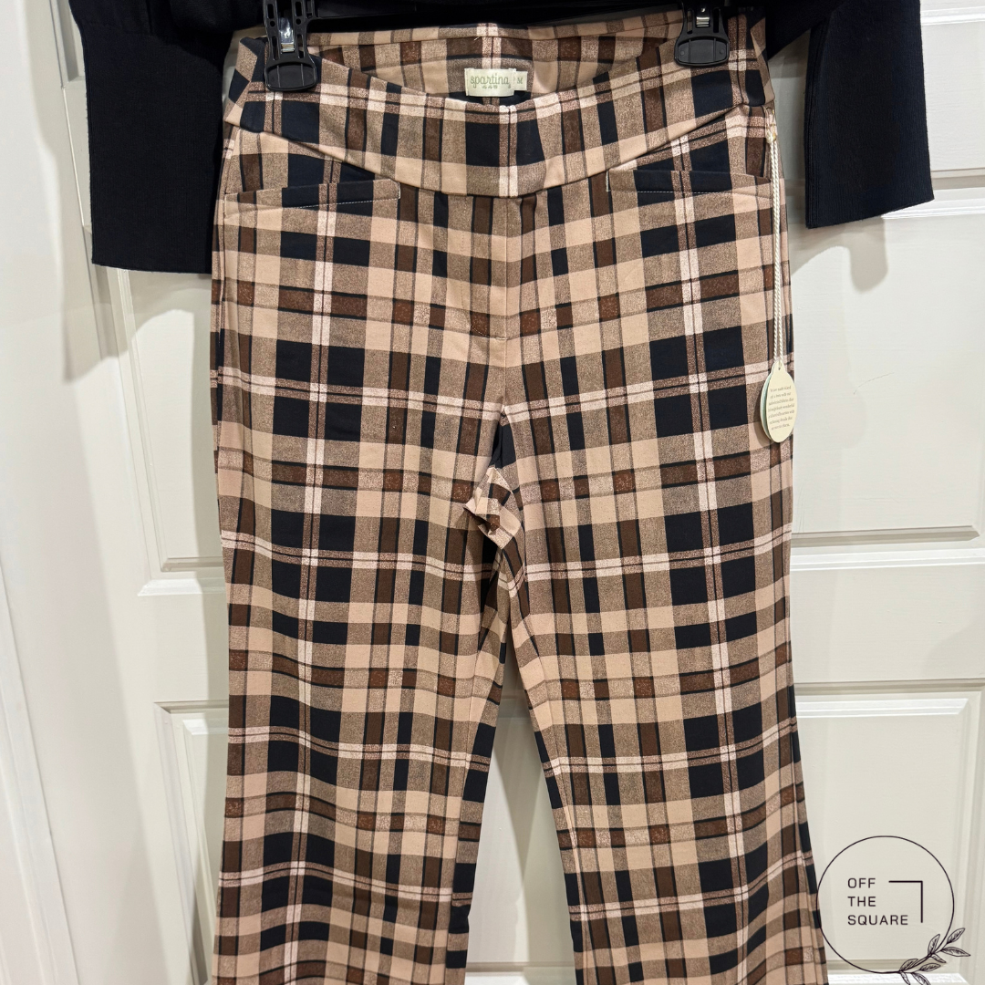 Spartina 449 Maren Kick-Flare Plaid Pants