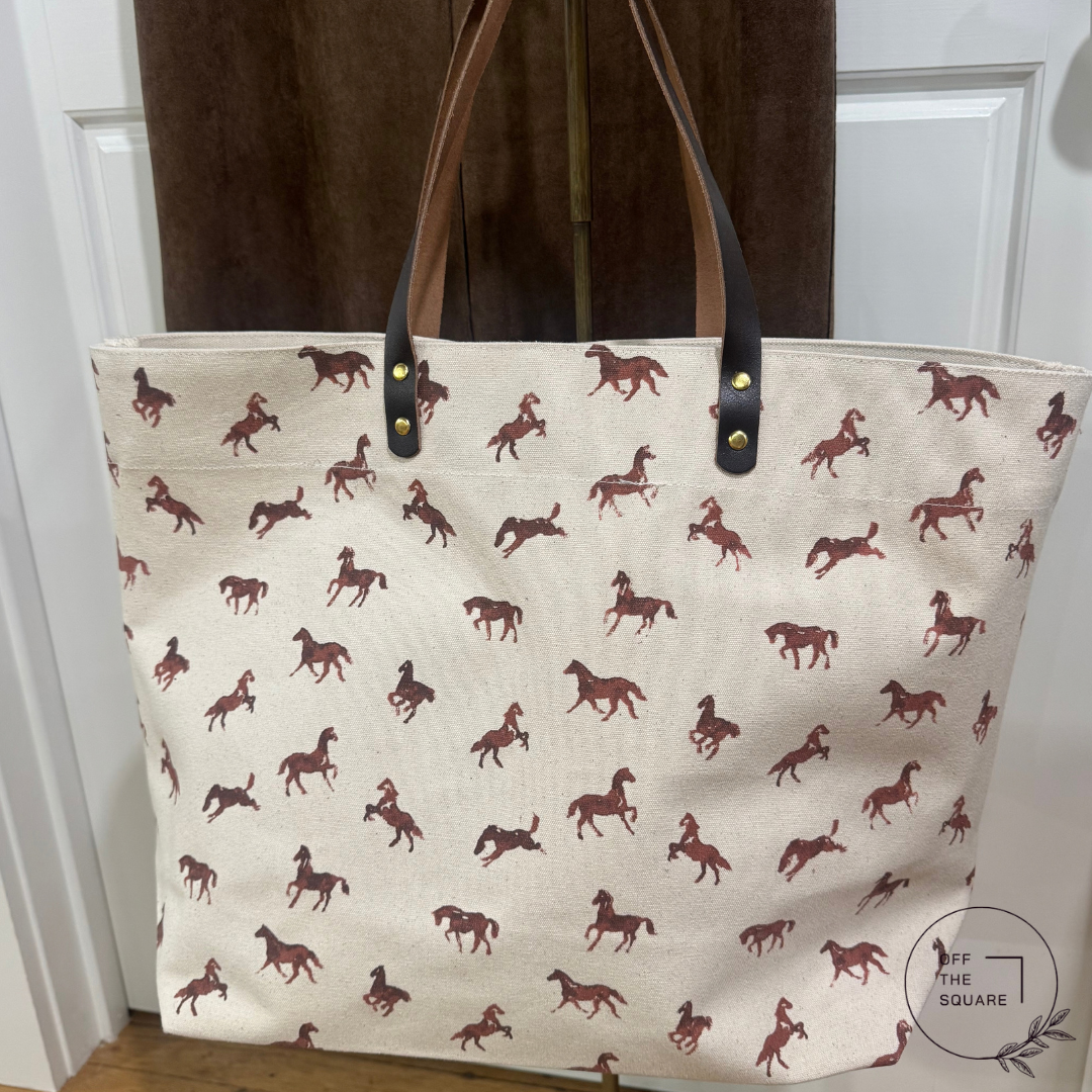 Two's Company Horse Tote Bag