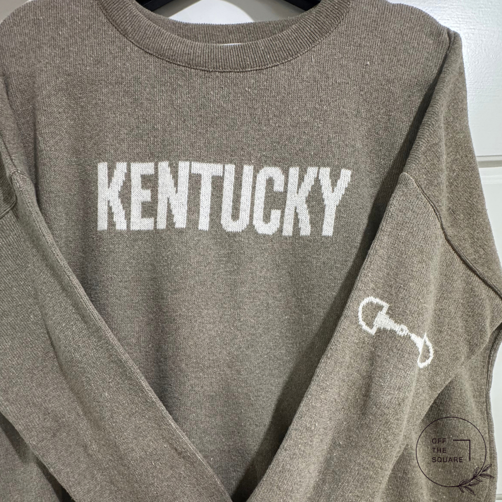 Town Pride Kentucky Front/ Horse Back Sweater - Tan