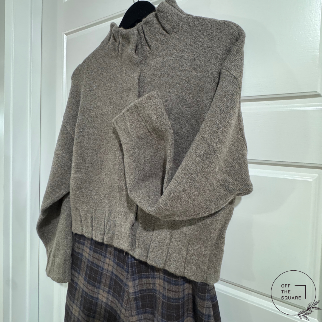 High-Neck Button Sweater Jacket