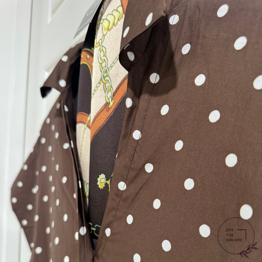 Sofia Brown Polka-Dot Belted Dress