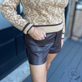 Dark Brown Leather-Look Shorts