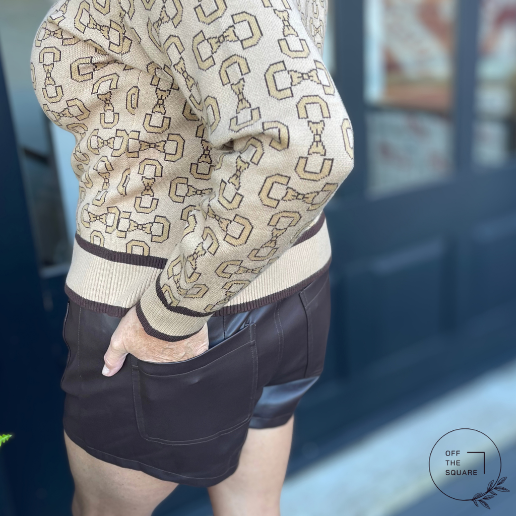 Dark Brown Leather-Look Shorts